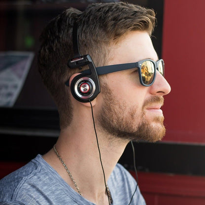Porta Pro Black Retro 80s Wired On-Ear Headphones (3.5mm)