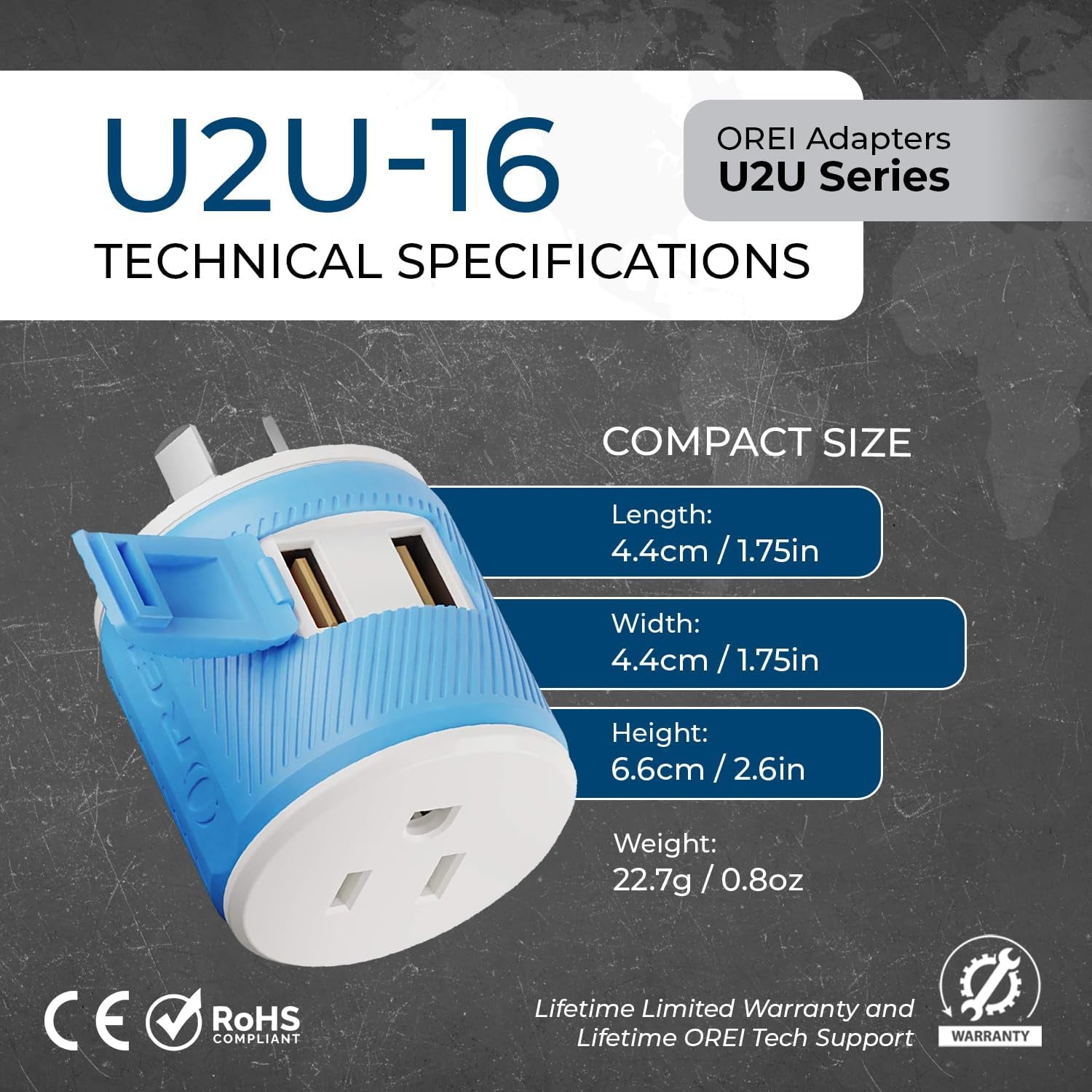 Australia, New Zealand & China Travel Plug Adapter | Type I, Dual USB