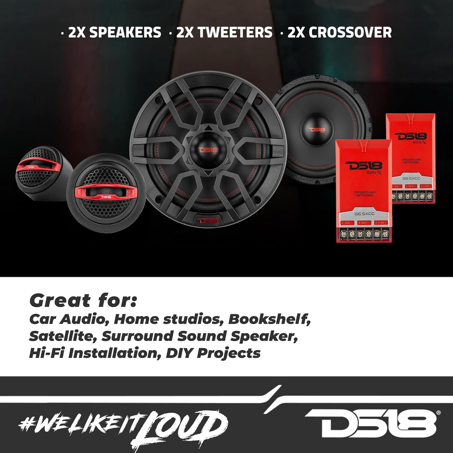 GEN-X6.5C 6.5" Car Component Speakers – 150W Max