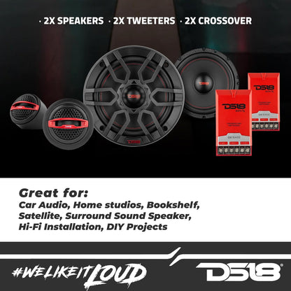 GEN-X6.5C 6.5" Car Component Speakers – 150W Max