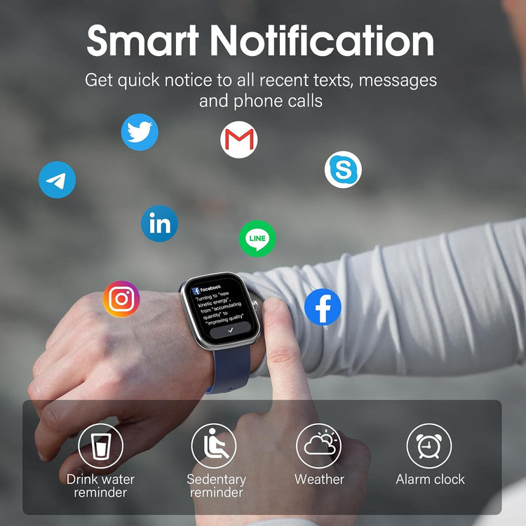1.91″ HD IP68 Fitness Smartwatch – Blue