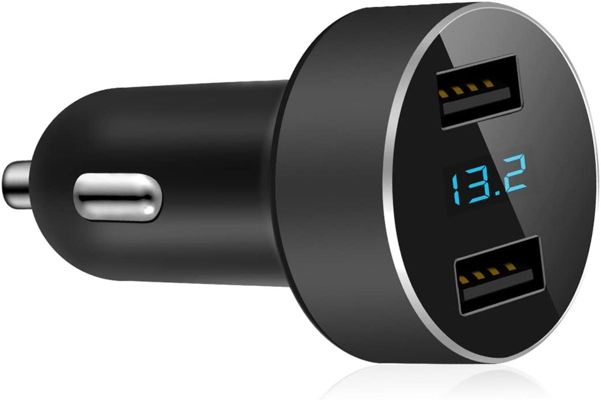 Dual USB Car Charger with Voltage Meter