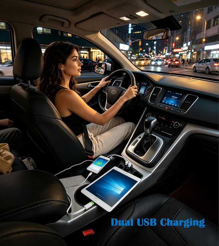 Dual USB Car Charger with Voltage Meter