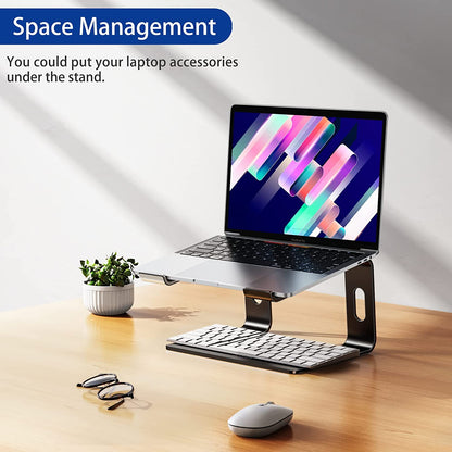 LS03 Aluminum Laptop Stand, Ergonomic Detachable Computer Stand, Notebook Riser, Laptop Mount Compatible with Air, Pro, Dell, HP, Lenovo More 10-15.6" Laptops, Black