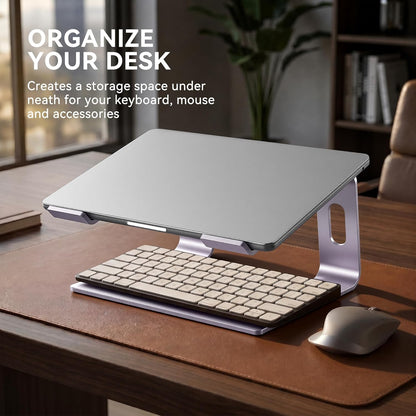 Aluminum Laptop Stand for 10–15.6" Laptops – Ergonomic Desktop Riser, Purple