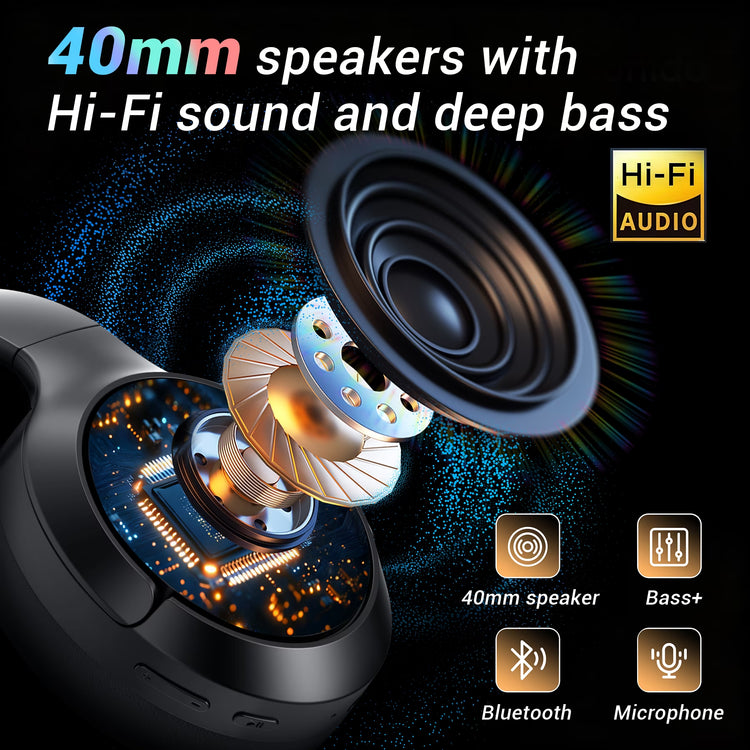 Wireless Over-Ear Headphones with Hybrid ANC – 50 dB Noise Reduction, 120-Hour Battery, 6-Mic ENC, Spatial Audio and Foldable Design