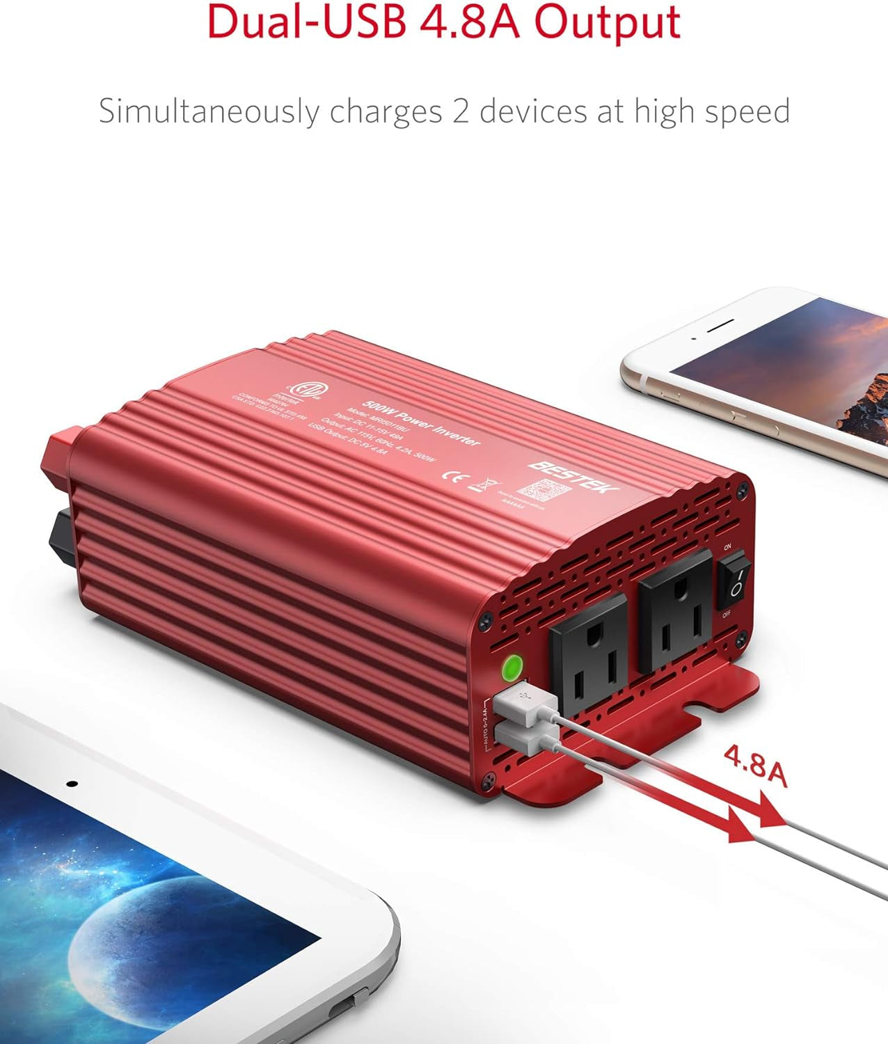 500W Car Power Inverter 12V to 110V