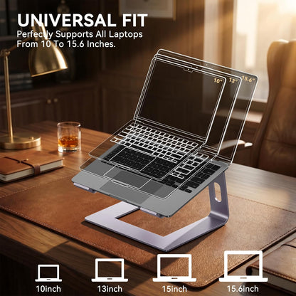 Aluminum Laptop Stand for 10–15.6" Laptops – Ergonomic Desktop Riser, Purple